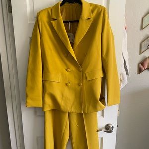 Nasty Gal Yellow Pant Suit